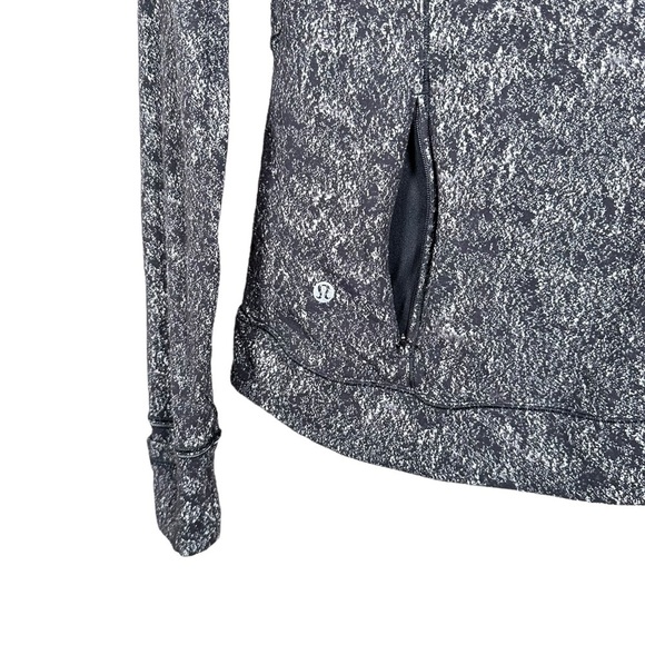 LULULEMON Outrun the Elements 1/2 Zip Pullover in Misted Jacquard Black White - Picture 12 of 15